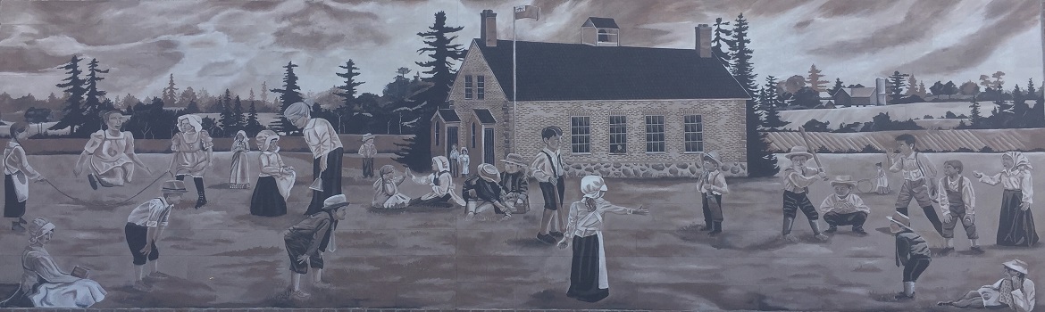 Mural of SS# 5. The original school house in Chemong